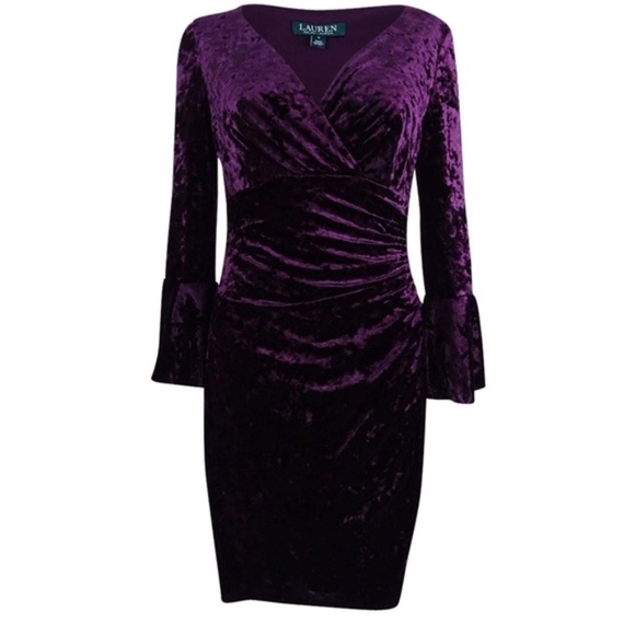 Ralph Lauren Dresses & Skirts - NWT Ralph Lauren Velvet Wrap Bell Sleeve Dress 22W